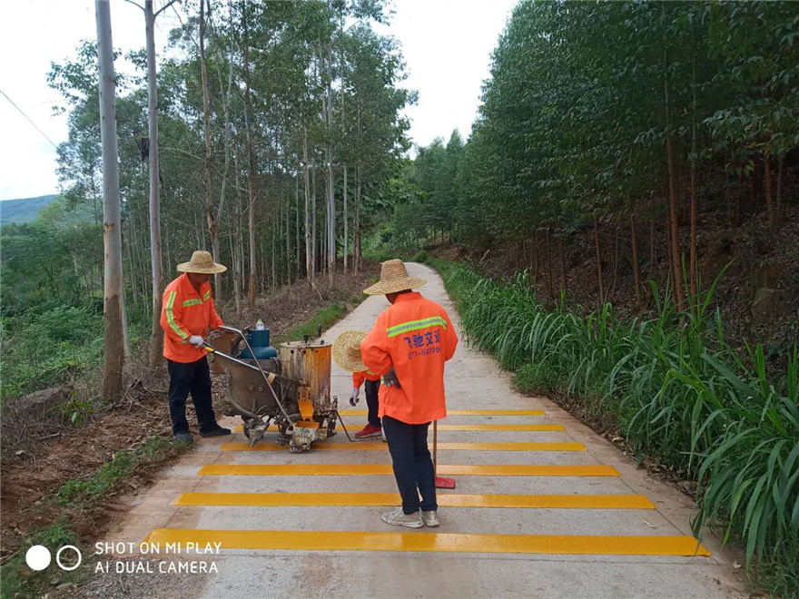 扶绥乡镇道路热熔减速线施工